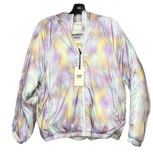 Hundred Pieces Blue Orchid Hooded Windbreaker Fleece Lined Coat New Size 14